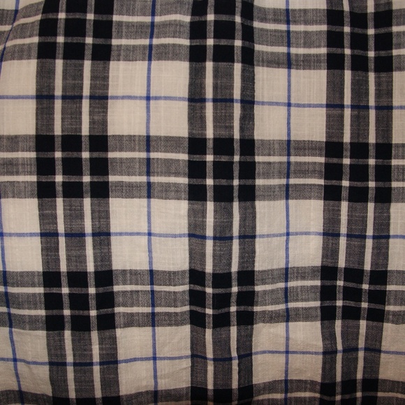 J.CREW Navy Blue Plaid Gauze Popover Shirt - Picture 6 of 8